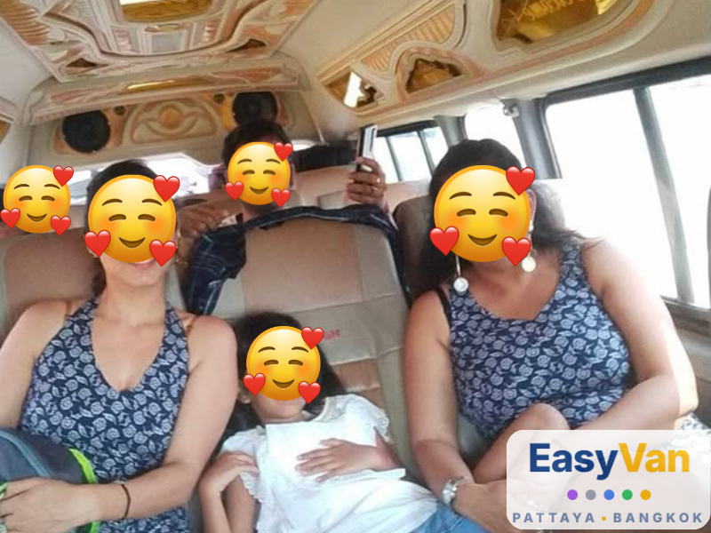 Happy Van Pattaya customers during their private group journey
