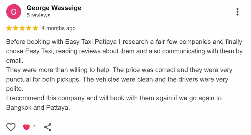Google customer review 3 for Van Pattaya