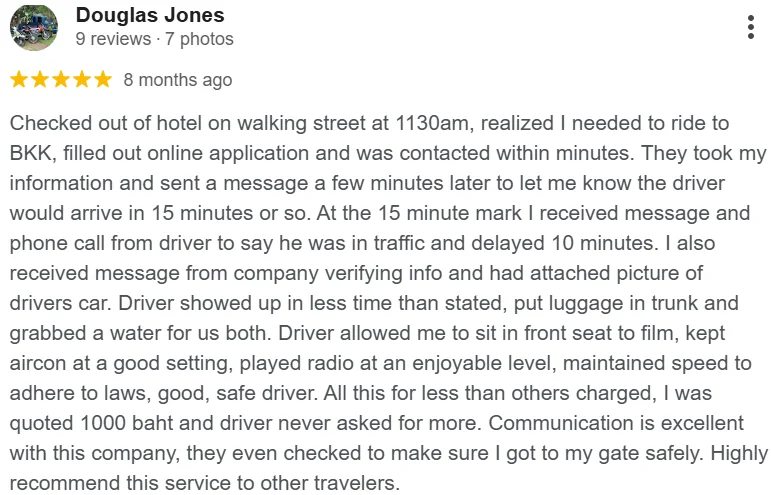 Google customer review 7 for Van Pattaya
