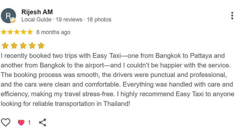 Google customer review 9 for Van Pattaya